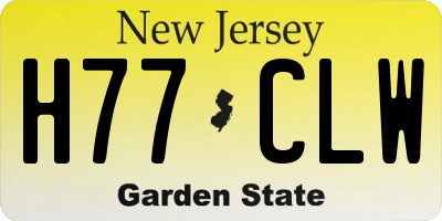 NJ license plate H77CLW