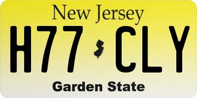 NJ license plate H77CLY