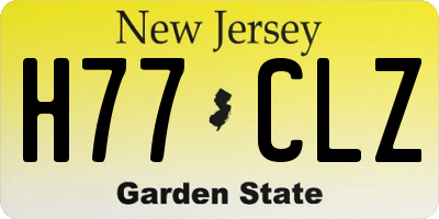 NJ license plate H77CLZ