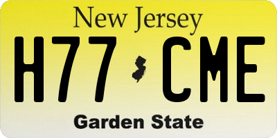 NJ license plate H77CME