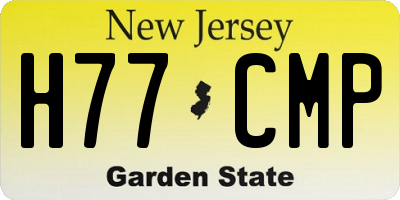 NJ license plate H77CMP