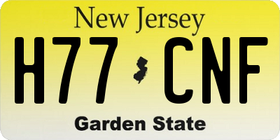 NJ license plate H77CNF