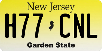 NJ license plate H77CNL