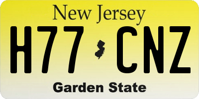 NJ license plate H77CNZ