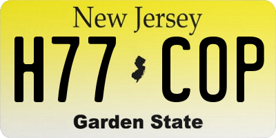 NJ license plate H77COP