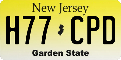 NJ license plate H77CPD