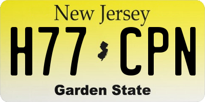 NJ license plate H77CPN