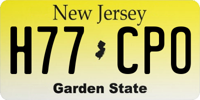 NJ license plate H77CPO