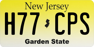 NJ license plate H77CPS