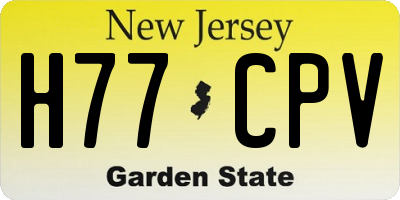 NJ license plate H77CPV