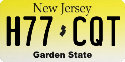 NJ license plate H77CQT