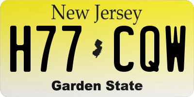 NJ license plate H77CQW