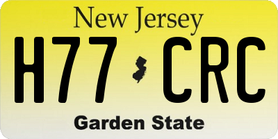 NJ license plate H77CRC