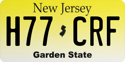 NJ license plate H77CRF