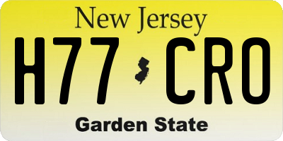 NJ license plate H77CRO