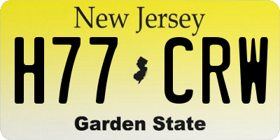 NJ license plate H77CRW
