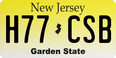 NJ license plate H77CSB