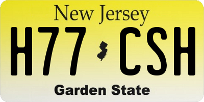 NJ license plate H77CSH