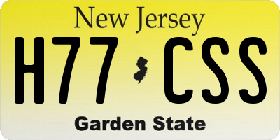 NJ license plate H77CSS
