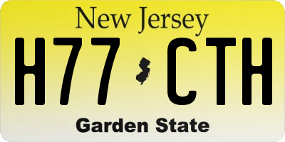 NJ license plate H77CTH