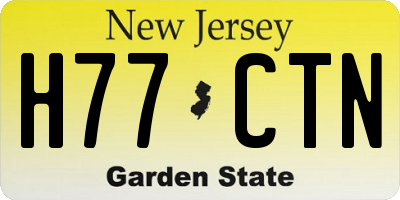 NJ license plate H77CTN