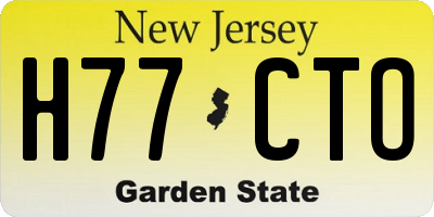 NJ license plate H77CTO