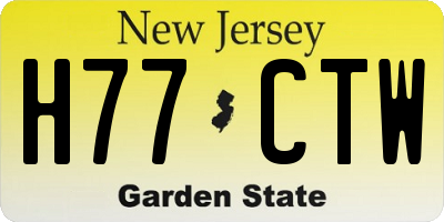 NJ license plate H77CTW