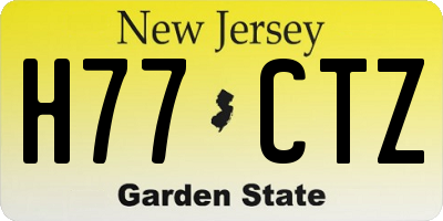 NJ license plate H77CTZ