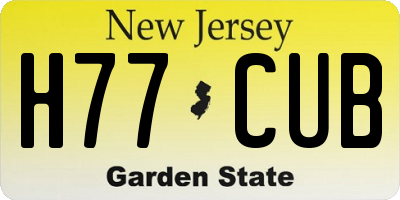 NJ license plate H77CUB