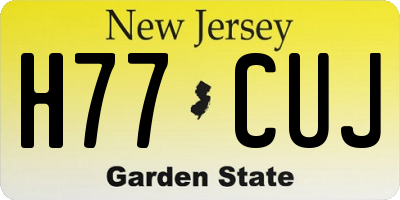 NJ license plate H77CUJ