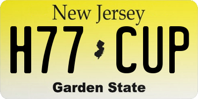 NJ license plate H77CUP