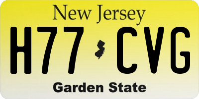 NJ license plate H77CVG
