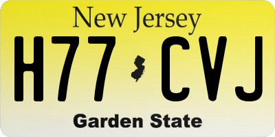 NJ license plate H77CVJ