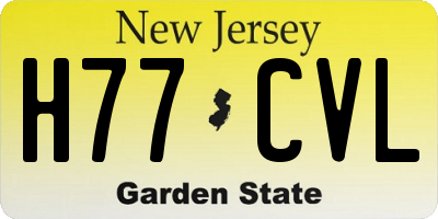 NJ license plate H77CVL