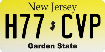 NJ license plate H77CVP