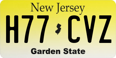 NJ license plate H77CVZ