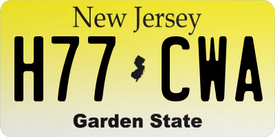 NJ license plate H77CWA