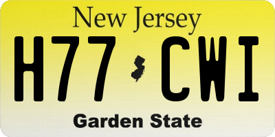 NJ license plate H77CWI