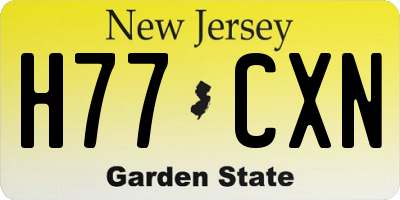 NJ license plate H77CXN