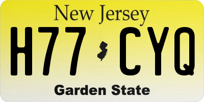 NJ license plate H77CYQ