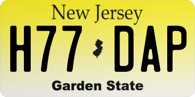 NJ license plate H77DAP