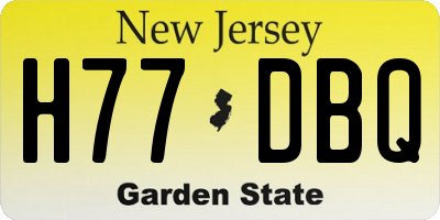 NJ license plate H77DBQ