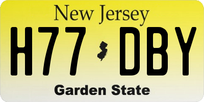 NJ license plate H77DBY