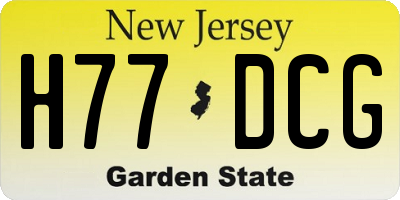 NJ license plate H77DCG