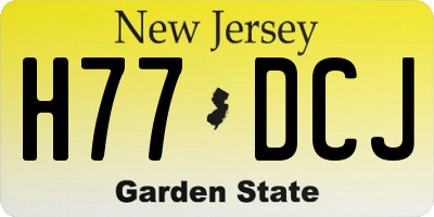 NJ license plate H77DCJ