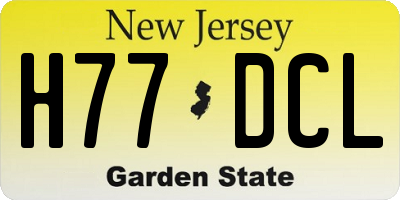NJ license plate H77DCL