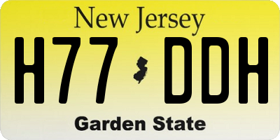 NJ license plate H77DDH