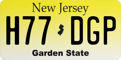 NJ license plate H77DGP