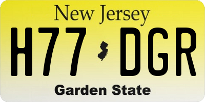 NJ license plate H77DGR