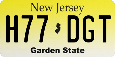 NJ license plate H77DGT
